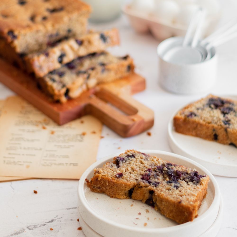 Budín integral de limón y arándanos