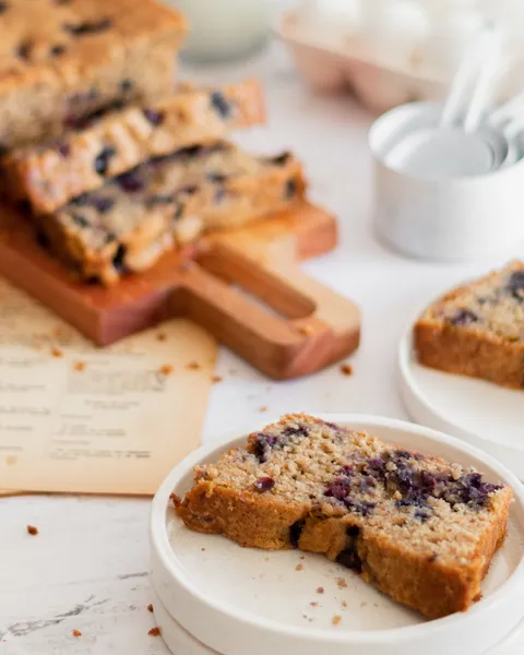 Budín integral de limón y arándanos