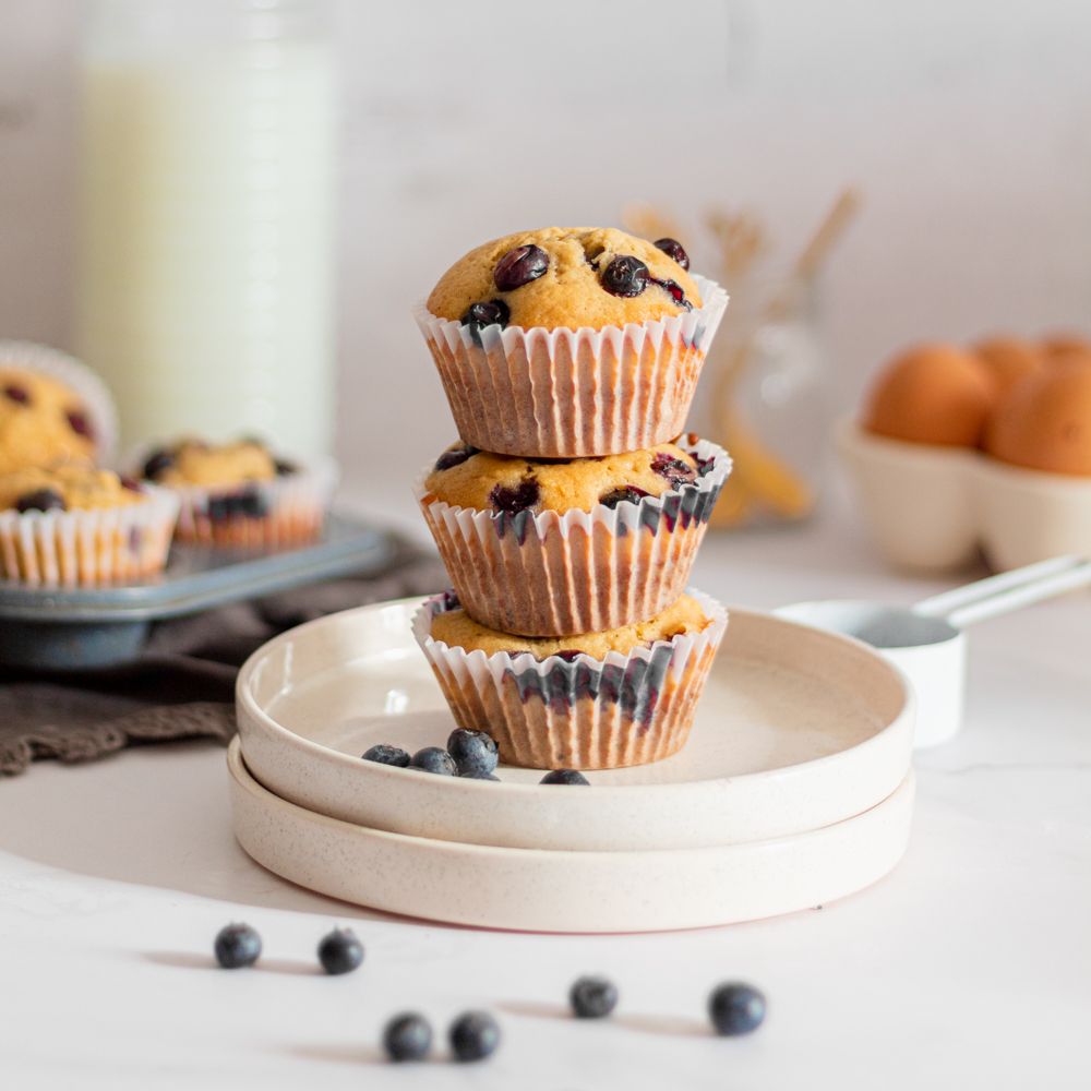 Receta de muffins de banana y arándanos
